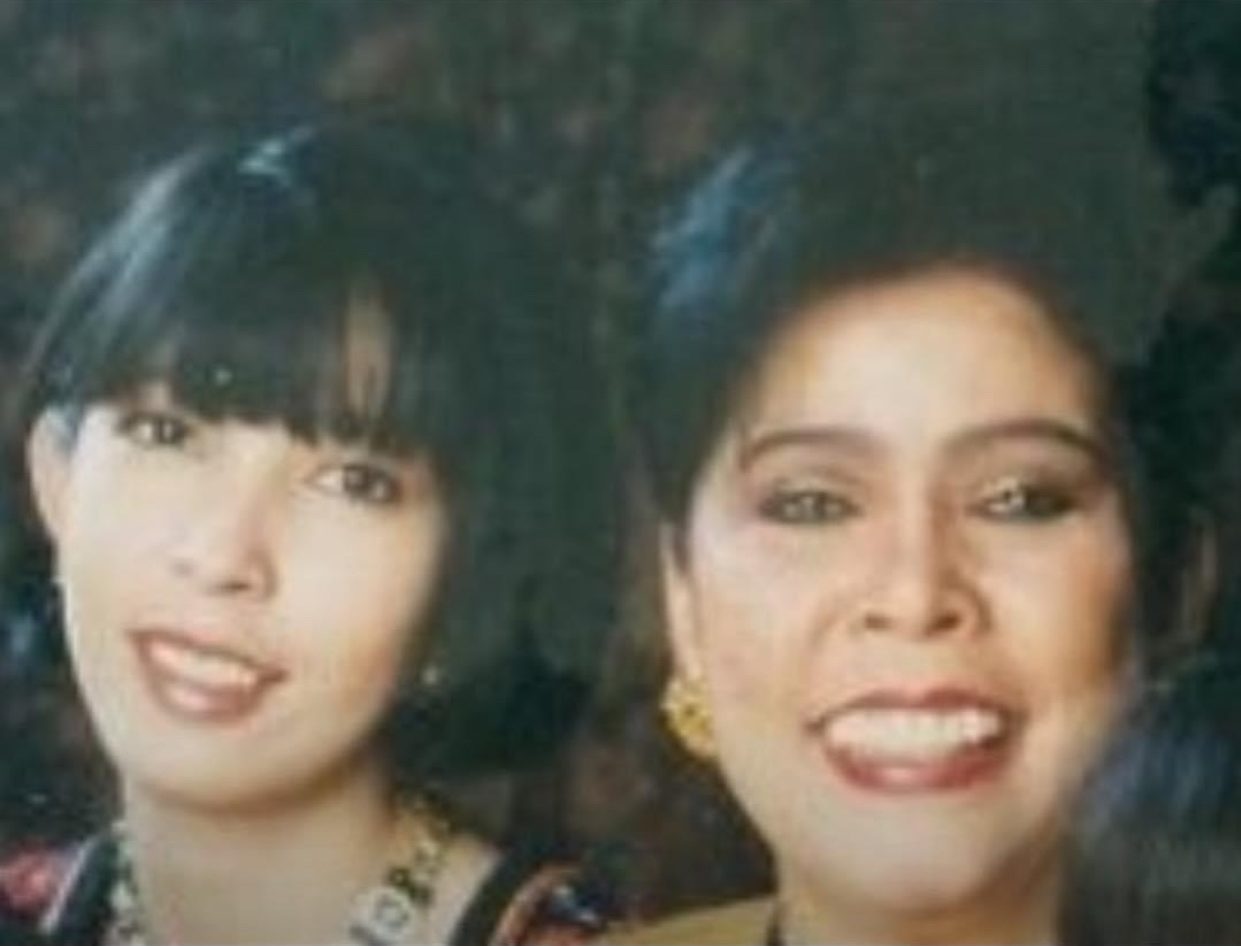 The author (left) with her late mom Inday Badiday