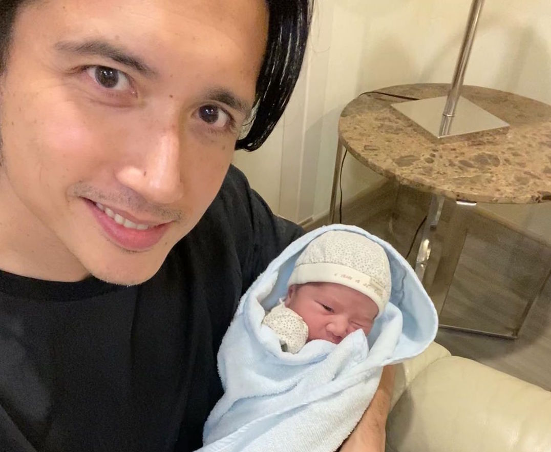 Quezon City Vice Mayor Gian Sotto with his newborn son, his sixth child with wife Joy Woolbright-Sotto. Image: Instagram/@giansotto