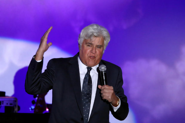 Comedian Jay Leno speaks at the Carousel of Hope Ball in Beverly Hills, California