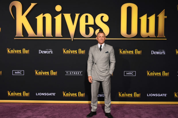 Cast member Daniel Craig attends the premiere of "Knives Out" in Los Angeles, California, U.S. November 14, 2019.