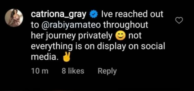 catriona gray comment