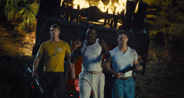 Joel Kinnaman, Idris Elba, John Cena in The Suicide Squad