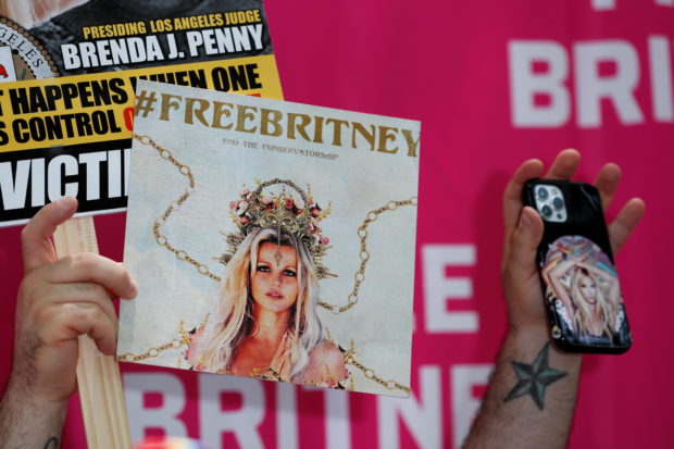 Protest in support of pop star Britney Spears on the day of a conservatorship case hearing in Los Angeles