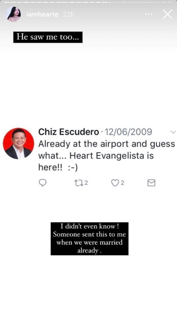 Chiz Escudero Heart evangelista tweet