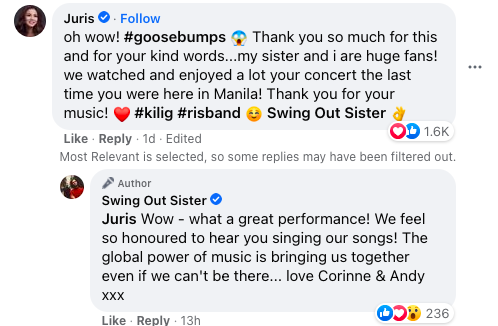 Juris Swing Out Sister comment