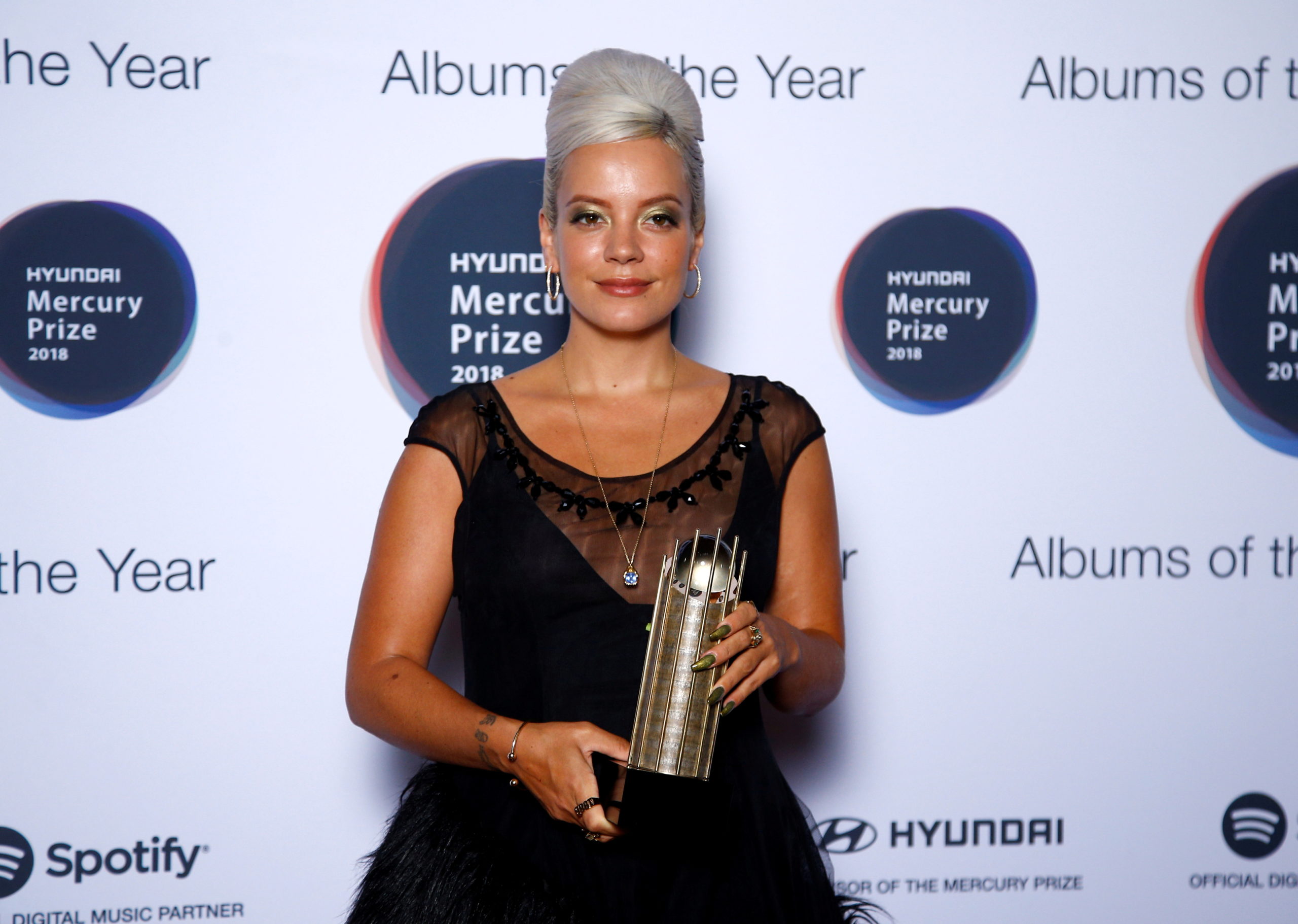 Lily Allen, whose album ‘No Shame’ has been nominated for the Mercury Prize 2018, poses for a photograph ahead of the ceremony at the Hammersmith Apollo in London, Britain.