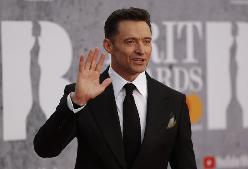 Hugh Jackman arrives for the Brit Awards at the O2 Arena in London, Britain,