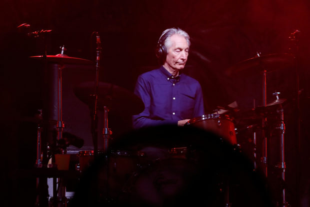 Charlie Watts of the Rolling Stones performs during a concert of their "No Filter" European tour at the new U Arena stadium in Nanterre near Paris