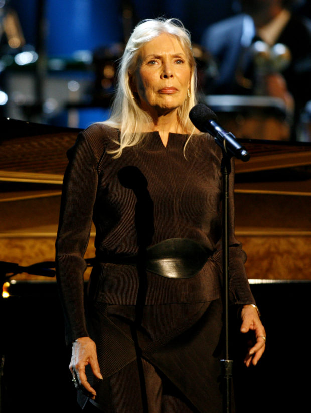 Musician Joni Mitchell performs at the Thelonious Monk Institute of Jazz International Trumpet Competition and Herbie Hancock Tribute in Hollywood