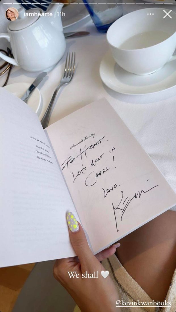 Heart Evangelista's signed Kevin Kwan book
