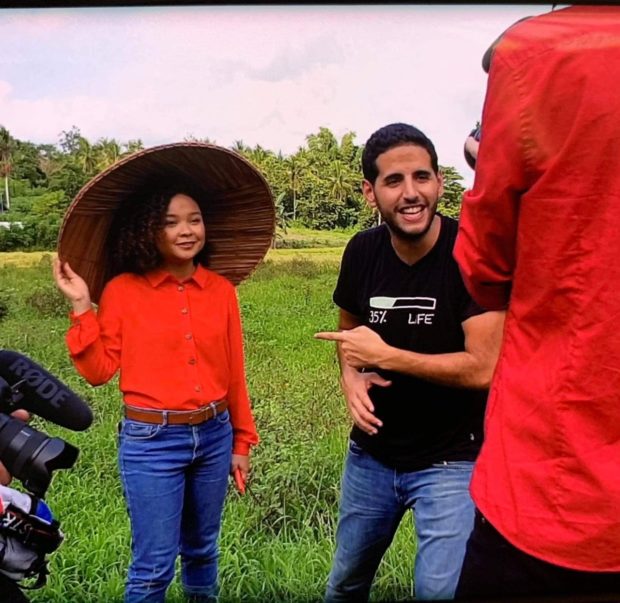 Louse de Guzman Mabulo, founder of The Cacao Project, together with Nas Daily vlogger Nuseir Yassin