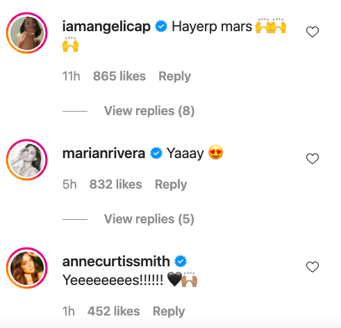Angelica, Marian, Anne comment