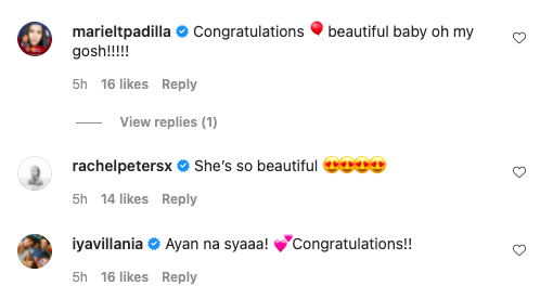 20211130 Celebrities congratulate Nadine on her third baby