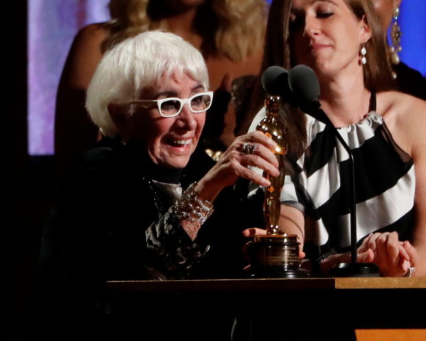 Italian film director Lina Wertmuller accepts her Honorary Award at the 2019 Governors Awards in Los Angeles
