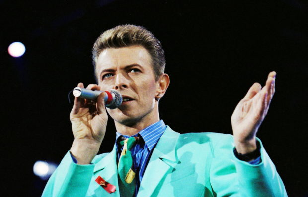 David Bowie performs during The Freddie Mercury Tribute Concert at Wembley Stadium in London