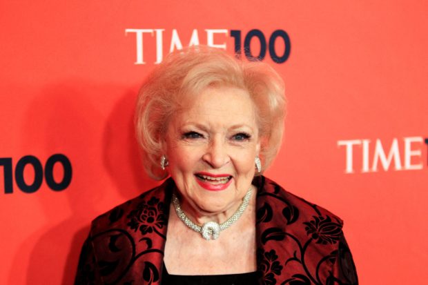 Actress Betty White arrives as a guest for the Time Magazine's 100 Most Influential People in the World gala in New York
