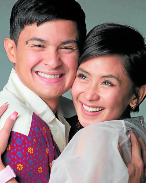 Matteo Guidicelli (left) with wife, Sarah Geronimo