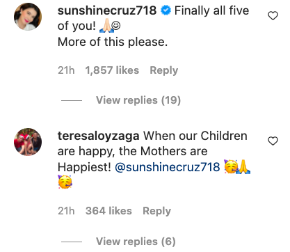 Sunshine Cruz, Teresa Loyzaga comment