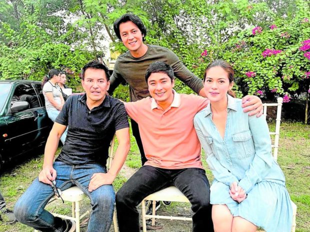 The author (seated, left) with Joseph Marco (standing), Martin and Shaina Magdayao