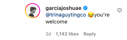 Joshua Garcia comment