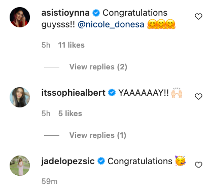 Sophie Albert, Ynna Asistio, Jade Lopez comment