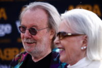 Benny Andersson and Anni-Frid Lyngstad of the Swedish music band ABBA arrive for the opening performance of the "ABBA Voyage" concert in London, Britain May 26, 2022. REUTERS/Henry Nicholls