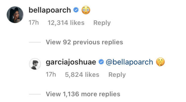 Bella Poarch, Joshua Garcia comments