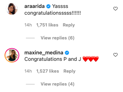 Maxine Medina, Ariella Arida comments