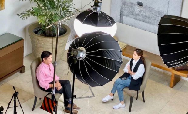 This interview started it all— Behind the scenes photo of Toni Gonzaga as she interviews presidential aspirant Bongbong Marcos in ToniTalks