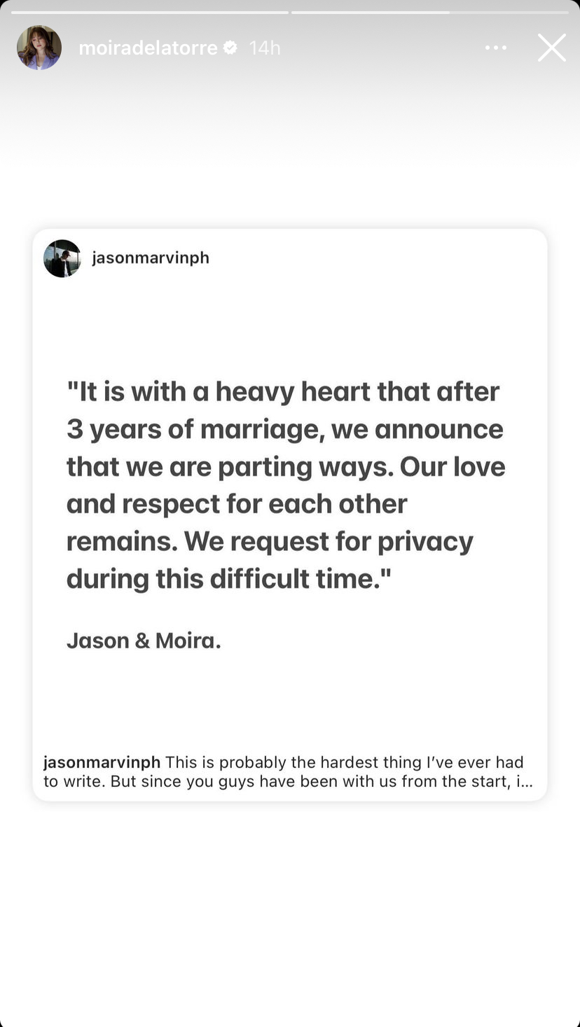 Jason Marvin Hernandez Confirms Split With Moira Dela Torre, Confesses ...