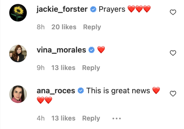 Jackie Forster, Vina Morales, Anna Roces comments