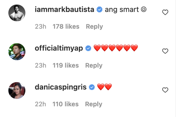 Mark Bautista, Tim Yap, Danica Sotto comments