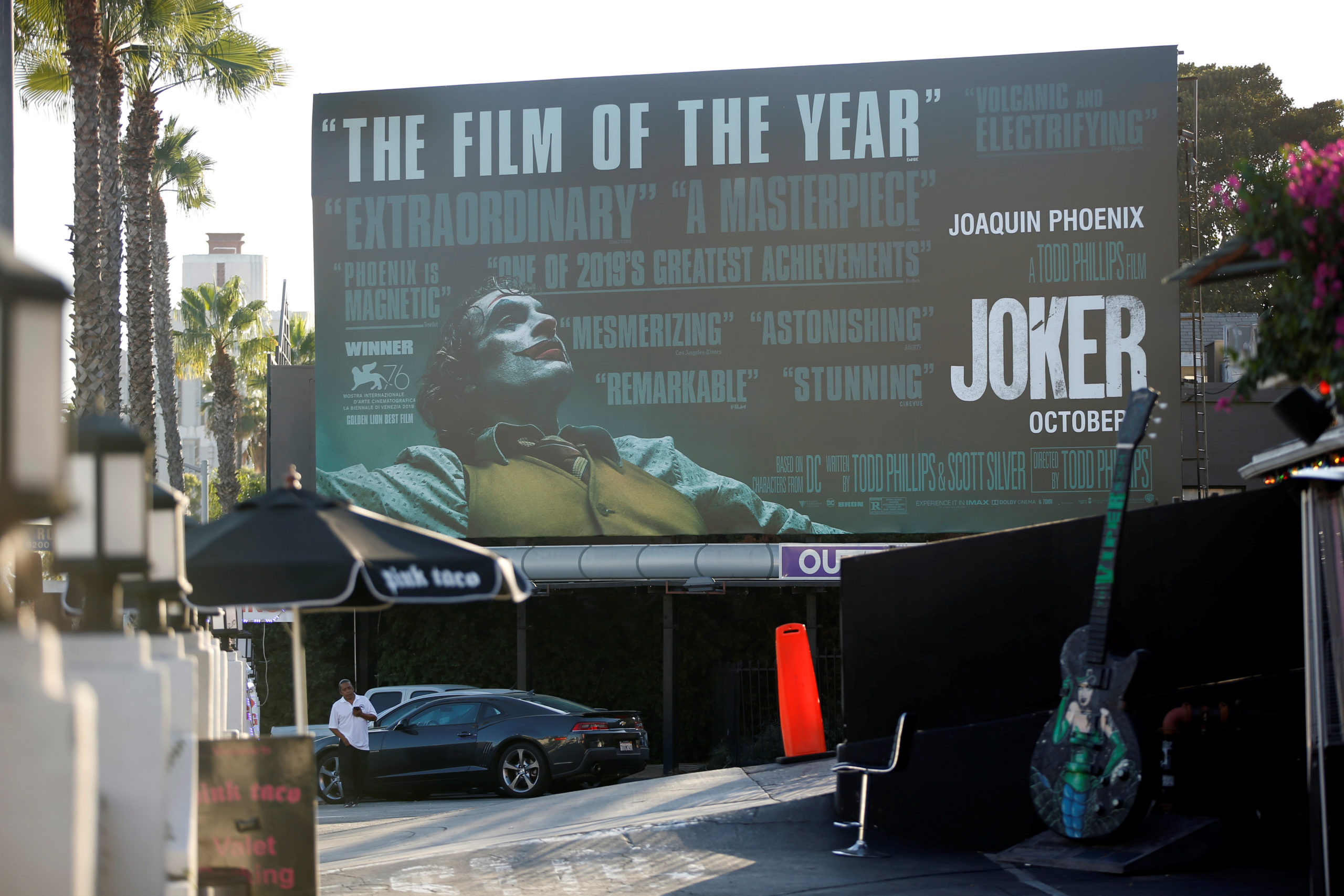 A billboard advertising the film "Joker" is pictured in Los Angeles, California, U.S., October 2, 2019. REUTERS/Mario Anzuoni