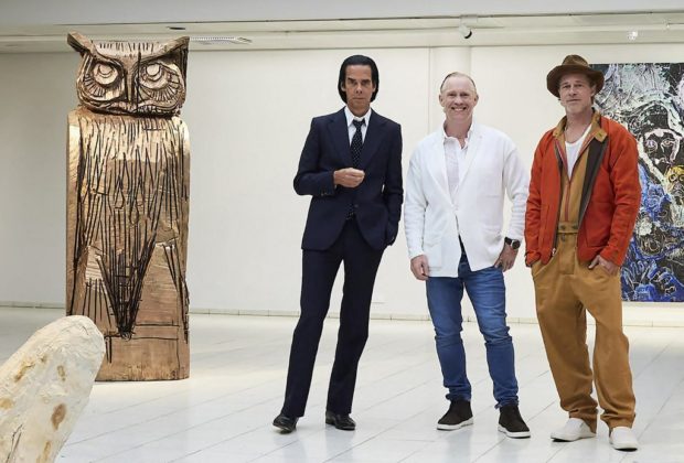 Brad Pitt unveils his sculptures at Finnish art exhibition