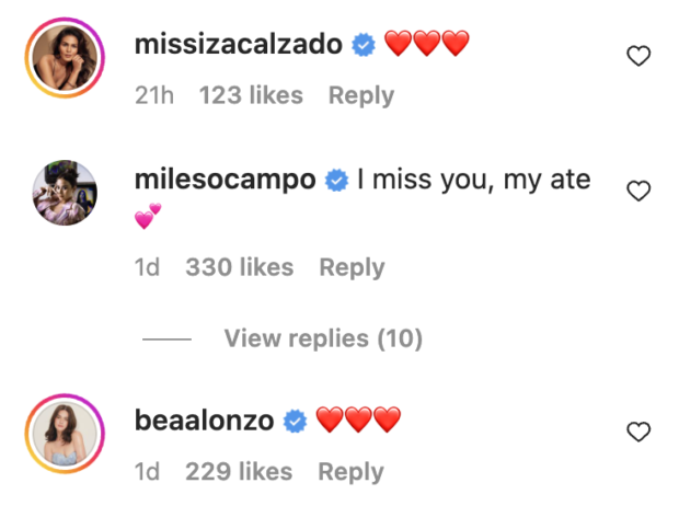 Iza, Bea, Miles comments