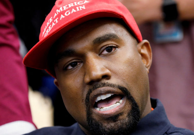 FILE PHOTO: Rapper Kanye West speaks during a meeting with U.S. President Donald Trump to discuss criminal justice reform in the Oval Office of the White House in Washington, U.S., October 11, 2018. REUTERS/Kevin Lamarque/File Photo/File Photo