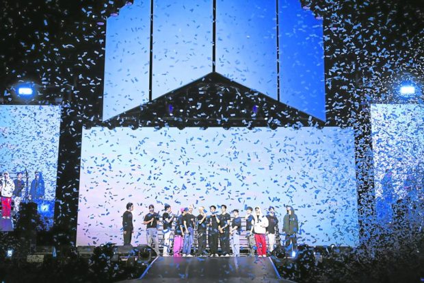 Confetti rain on stage