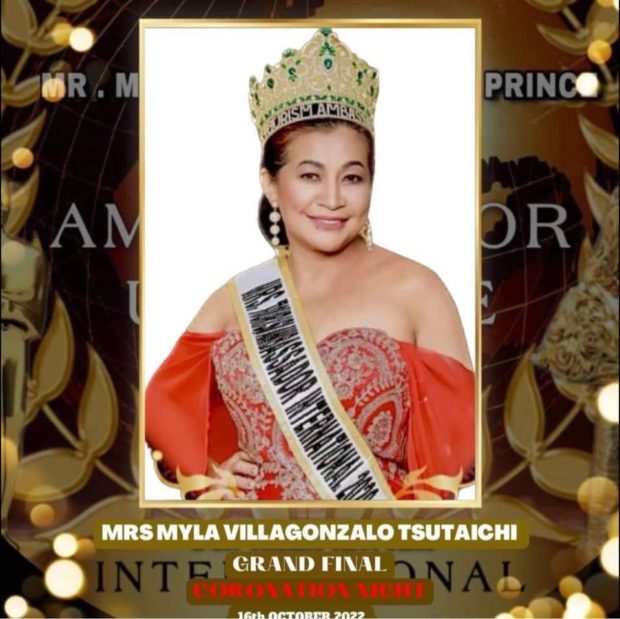 Reigning Mrs. Tourism Ambassador International Myla Villagonzalo-Tsutaichi/MYLA VILLAGONZALO TSUTAICHI FACEBOOK PAGE