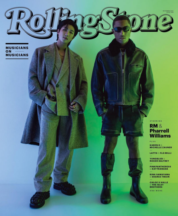 RM of BTS (left) and Pharrell Williams (Courtesy of Rolling Stone)