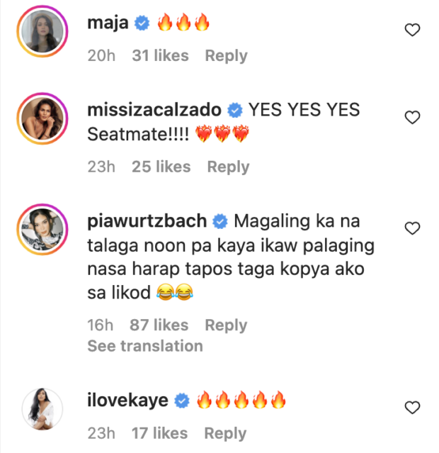 Maja, Iza, Pia, Kakai comments