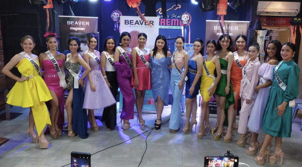 The 15 Miss Teen International Philippines candidates join Yza Uy (eighth from left), third runner-up in the 2019 national pageant./ARMIN P. ADINA