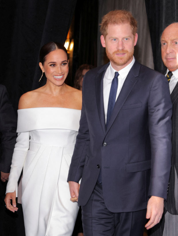 FILE PHOTO: Britain's Prince Harry, Duke of Sussex, Meghan, Duchess of Sussex attend the 2022 Robert F. Kennedy Human Rights Ripple of Hope Award Gala in New York City, U.S., December 6, 2022. REUTERS/Andrew Kelly/File Photo
