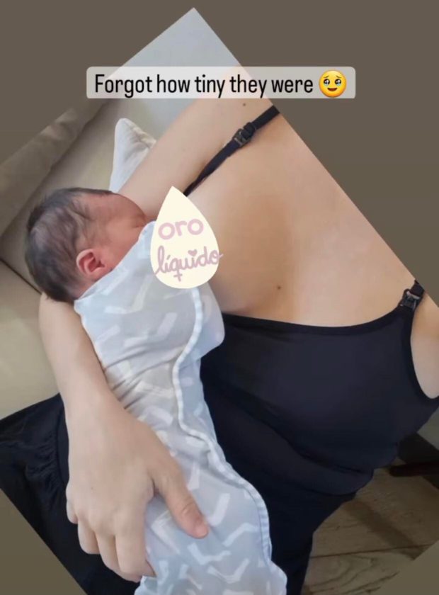 Solenn Heussaff breastfeeding her second baby. Image: Screengrab from Instagram/@solenn
