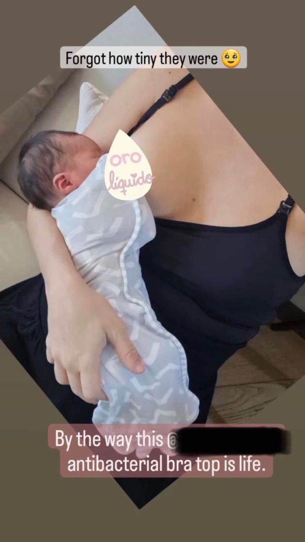 Solenn Heussaff breastfeeding her second baby. Image: Screengrab from Instagram/@solenn