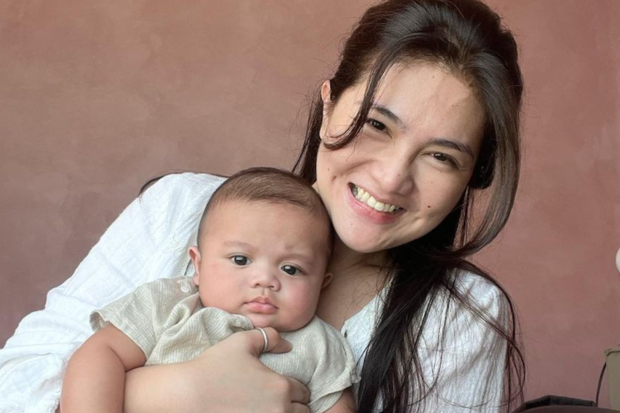 Dimples Romana and her third child, baby Elio. Image: Instagram/@dimplesromana