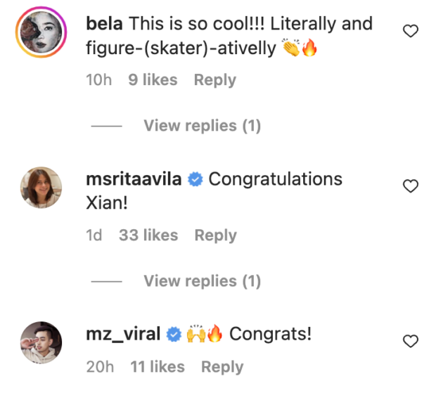 Bela Padilla, Rita Avila, Michael Martinez comments