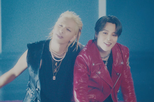 (From left) Taeyang of BigBang, Jimin of BTS. Image: Screengrab from YouTube/The Black Label