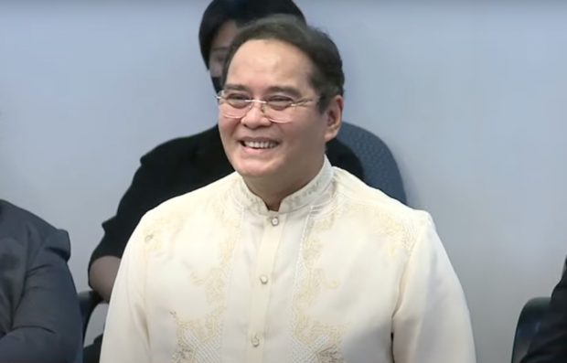 Award-winning actor John Arcilla attends a Senate plenary session wherein a resolution commending him was discussed on Wednesday, February 22, 2023. Screengrab from Senate of the Philippines YouTube