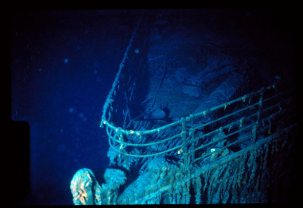 Titanic bow is seen during a dive at the resting place of the Titanic's wreck, July, 1986. WHOI Archives/Woods Hole Oceanographic Institution/Handout via REUTERS