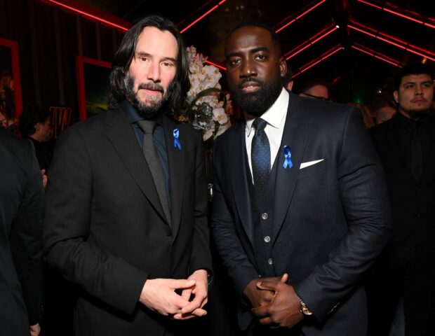 HOLLYWOOD, CALIFORNIA - MARCH 20: (L-R) Keanu Reeves and Shamier Anderson attend John Wick: Chapter 4 Los Angeles Premiere at TCL Chinese Theatre on March 20, 2023 in Hollywood, California. Jon Kopaloff/Getty Images for Lionsgate/AFP (Photo by Jon Kopaloff / GETTY IMAGES NORTH AMERICA / Getty Images via AFP)
